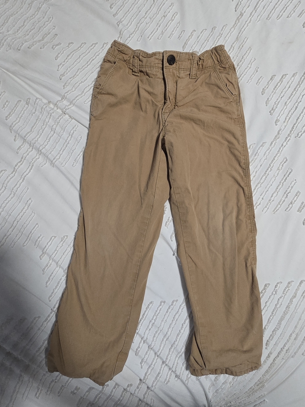 Baby Gap Kids Tan Fleece-Lined Pull-On Chino Pants Buffalo Plaid Size 5 Years